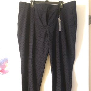 Navy Dotted Ponte Pants